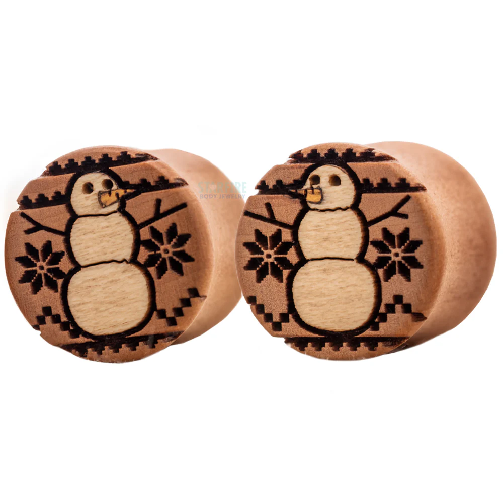 Snowman Sweater Wood Inlay Plugs - Image 4