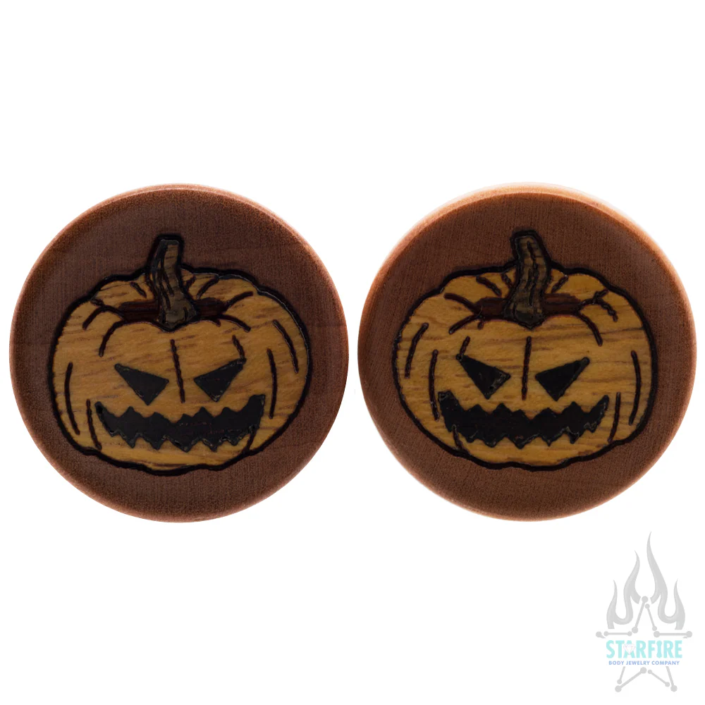 Spooky Pumpkin Wood Inlay Plugs - Image 3