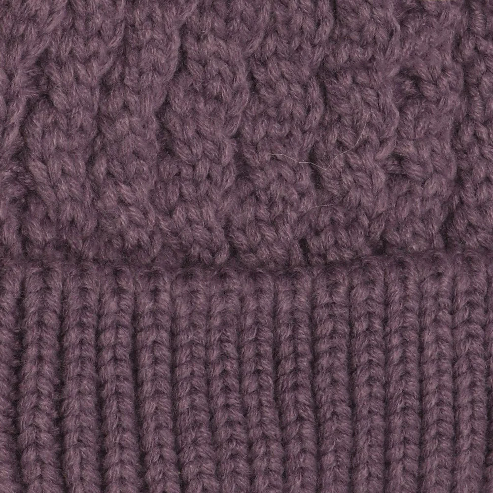 Starfire Kids Cable Knit Double Fur Pom CC Beanie - Image 10