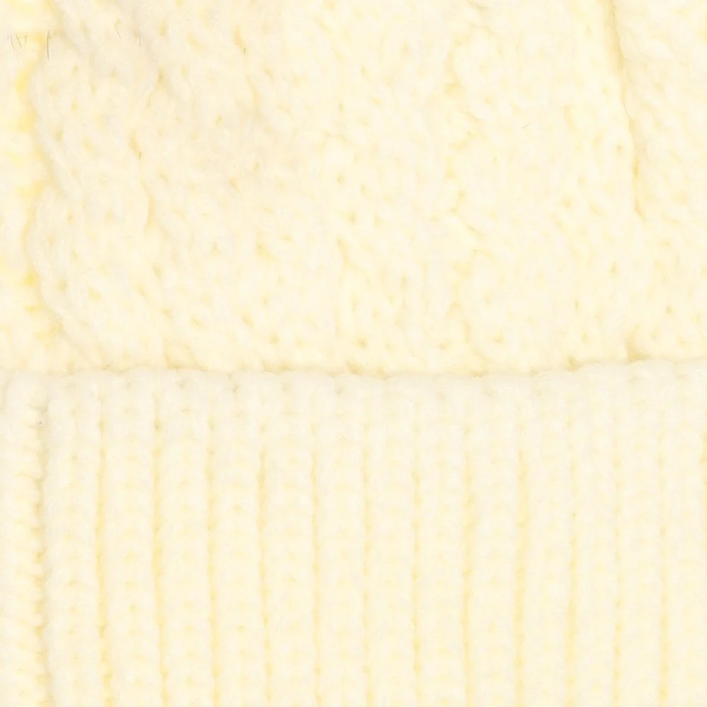 Starfire Kids Cable Knit Double Fur Pom CC Beanie - Image 3