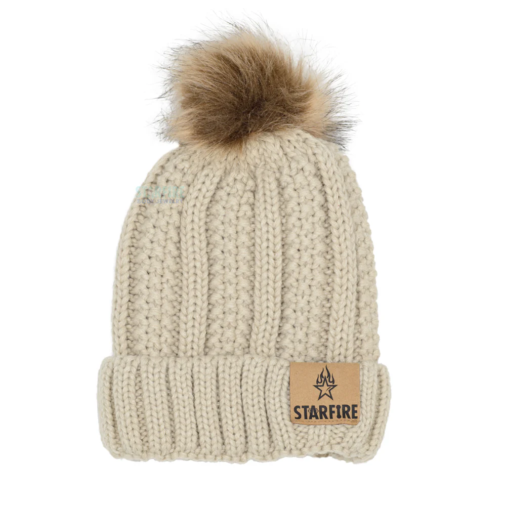 Starfire Kids Fuzzy Lined Fur Pom CC Beanie - Image 5