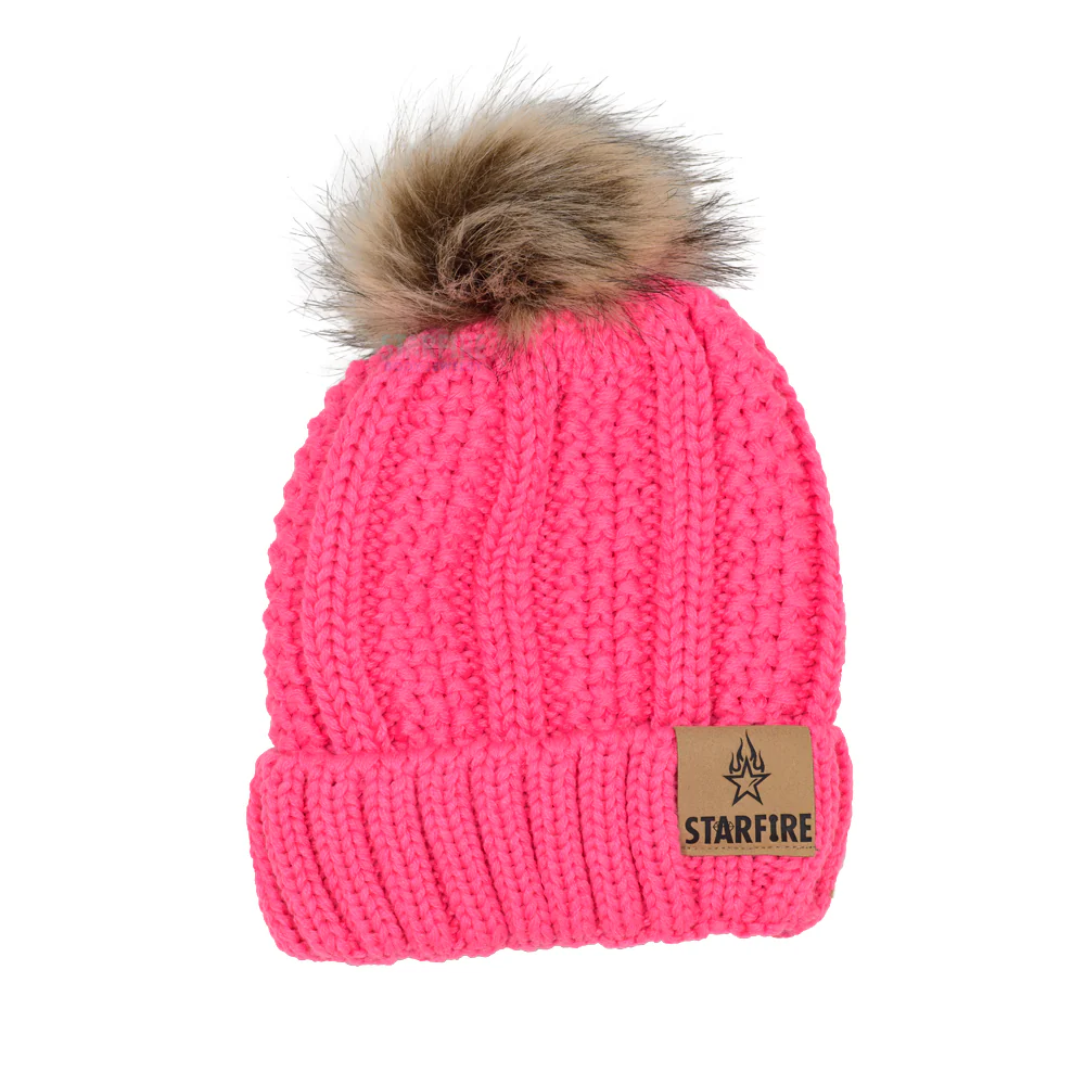 Starfire Kids Fuzzy Lined Fur Pom CC Beanie - Image 7