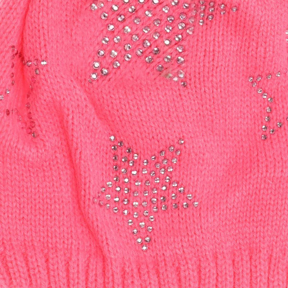Starfire Kids Rhinestone Star Fur Pom CC Beanie - Image 5
