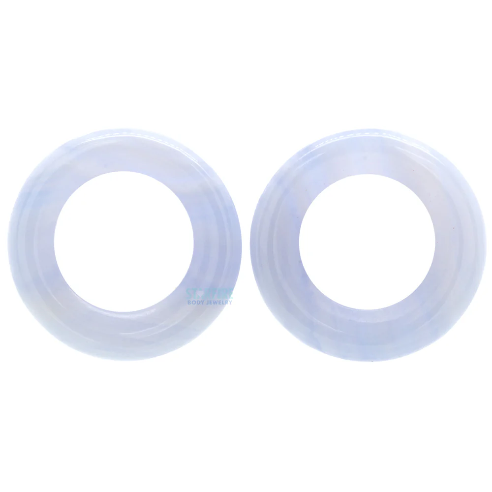 Stone Double Flare Eyelets - Blue Lace Agate - Image 4