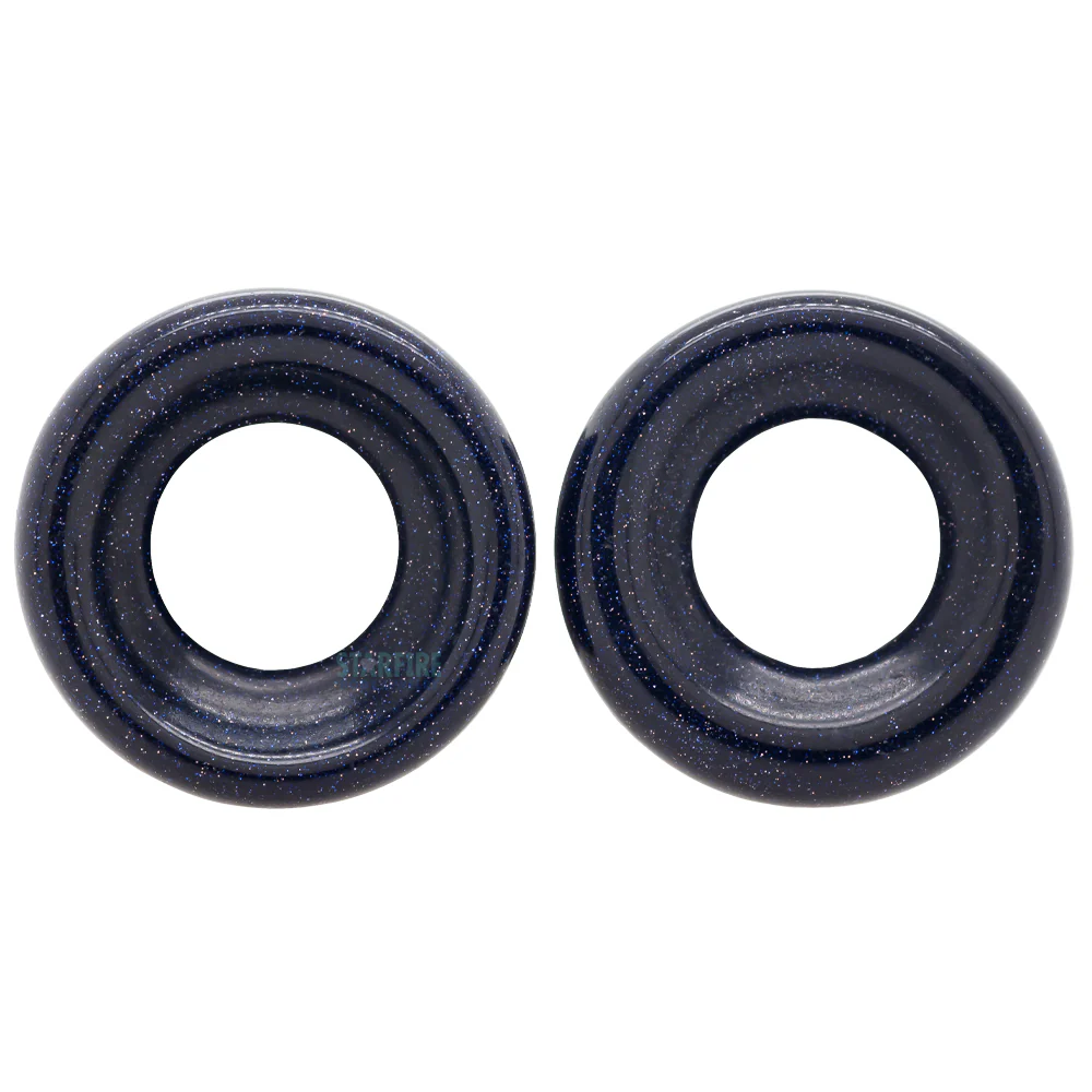 Stone Double Flare Eyelets - Blue Goldstone - Image 3