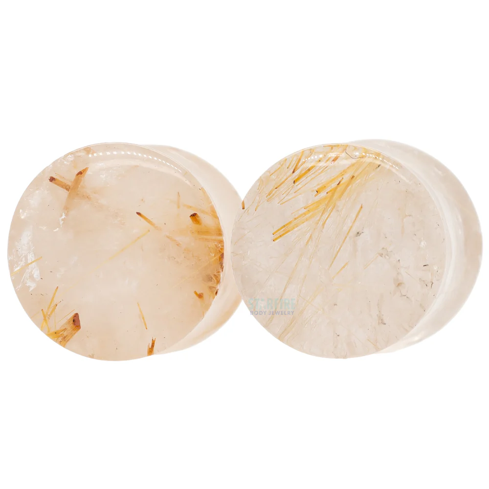 Stone Plugs - Rutilated Quartz - Image 3