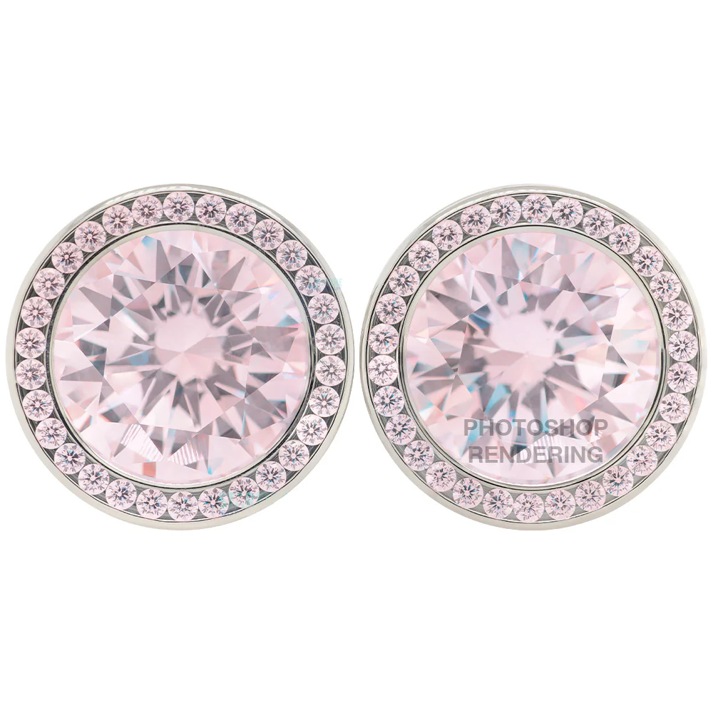 Super Gemmed BIG BLING Plugs ( Eyelets ) with Brilliant-Cut Gems - Primrose