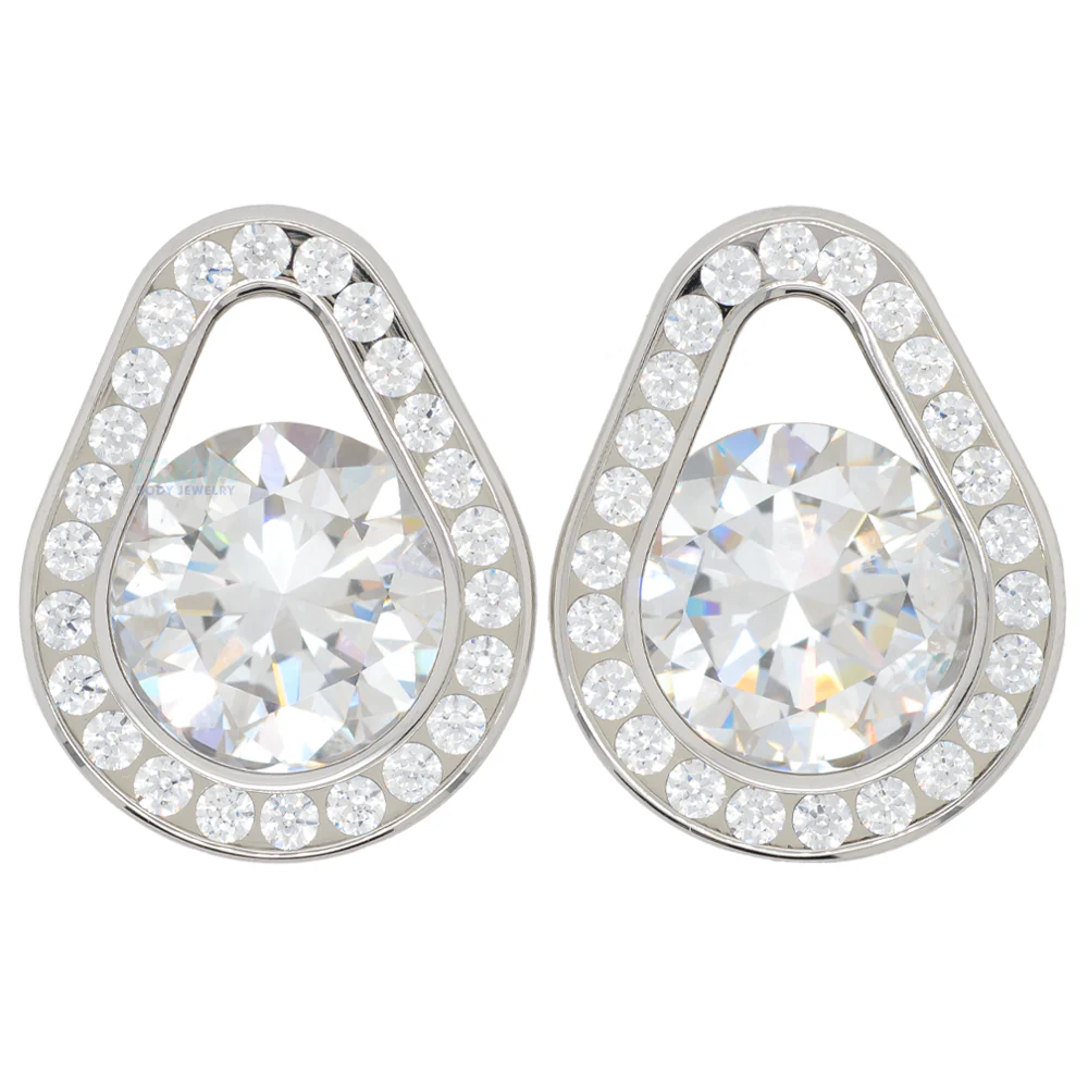 Super Gemmed Teardrop Eyelets with Brilliant-Cut Gems - Tanzanite