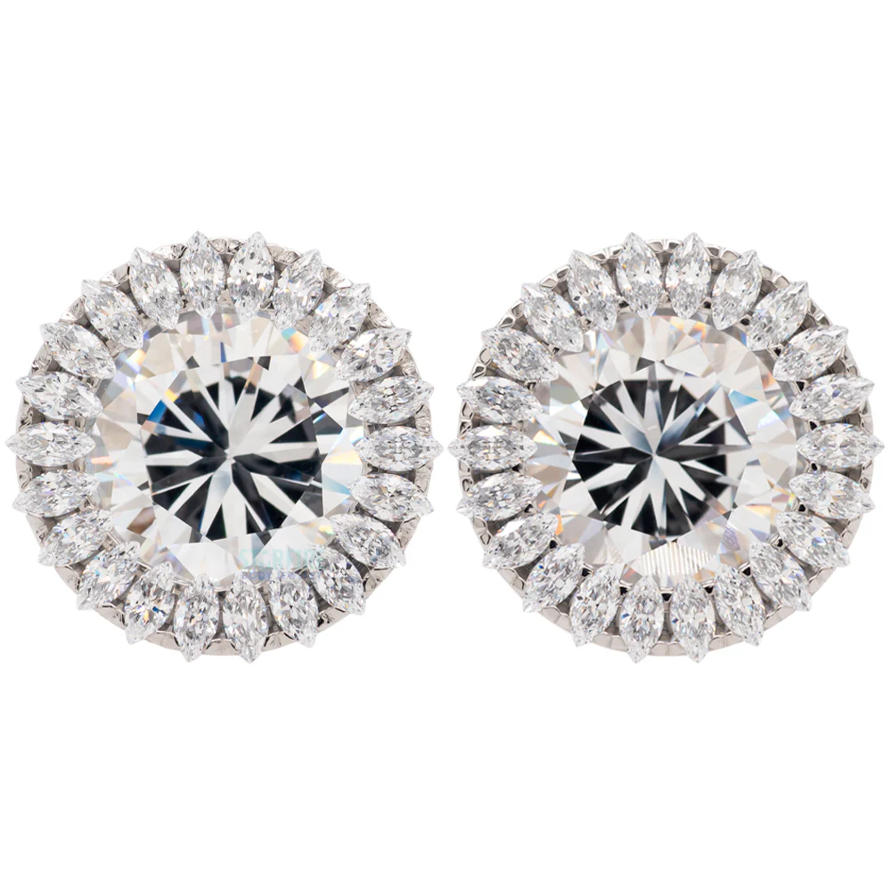 Super Marquise Plugs ( Eyelets ) with Brilliant-Cut Gems - Peridot