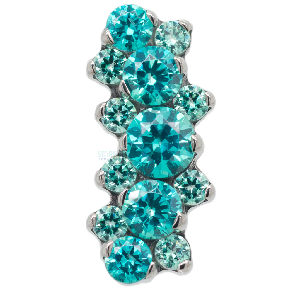 "Suprium" #5 Faceted Gem Cluster on Flatback - custom color combos