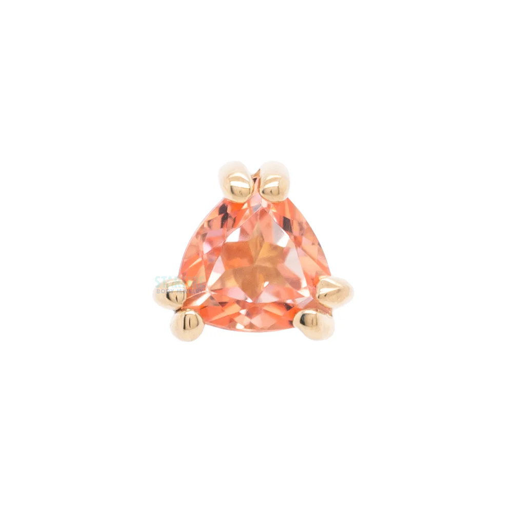 "Tanti" Threaded End in Gold with Peach Topaz - Image 4