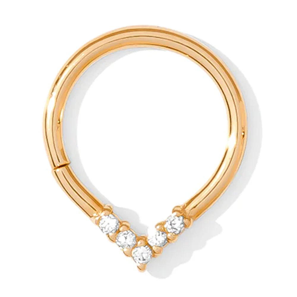 "Apex" Continuous Ring in Gold with Gemstones - 18 ga. - Image 5