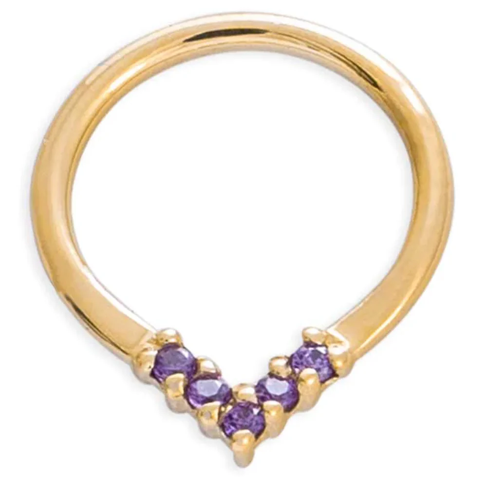 "Apex" Continuous Ring in Gold with Gemstones - 18 ga. - Image 6