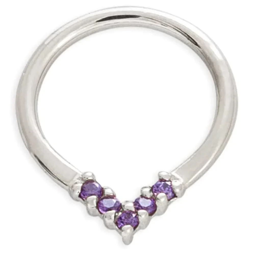 "Apex" Continuous Ring in Gold with Gemstones - 18 ga. - Image 7