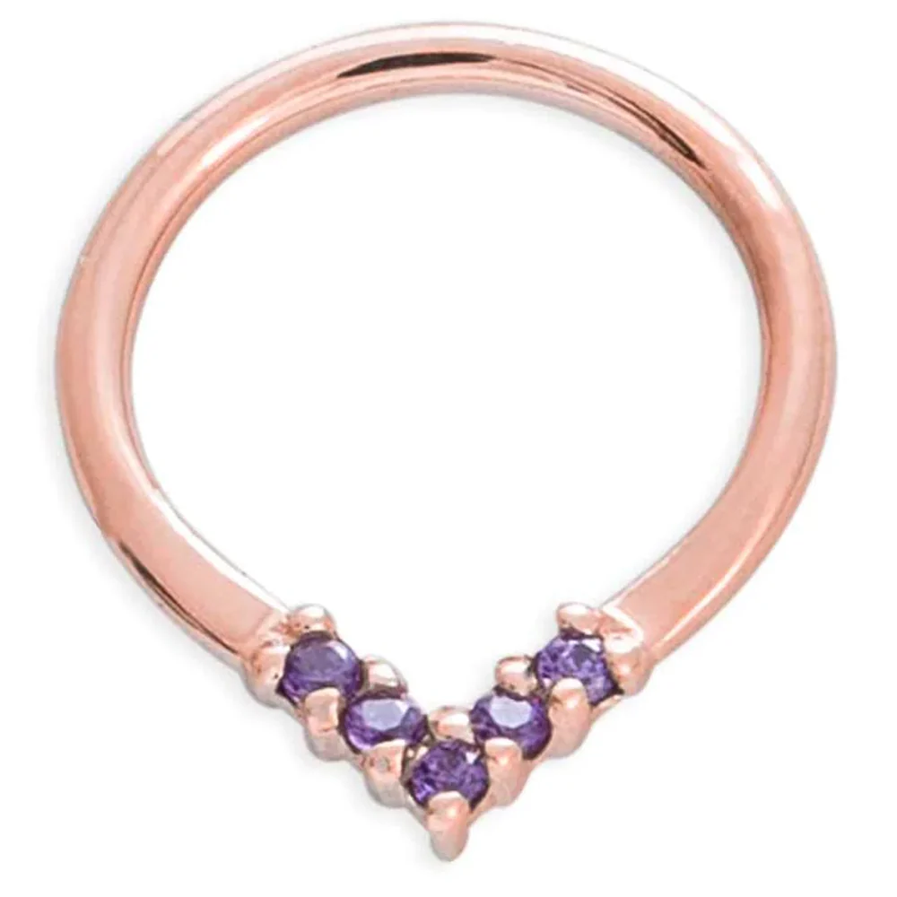"Apex" Continuous Ring in Gold with Gemstones - 18 ga. - Image 8