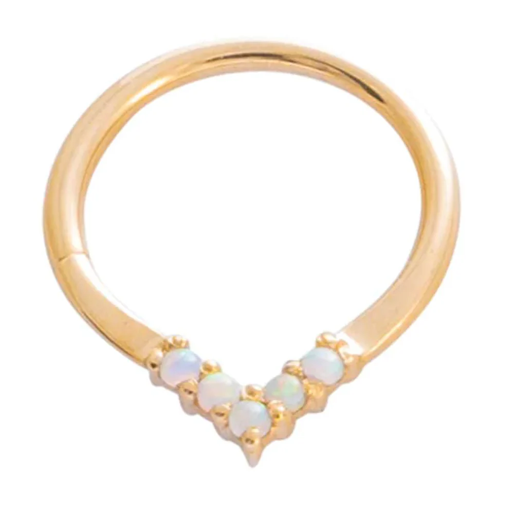 "Apex" Continuous Ring in Gold with Gemstones - 18 ga. - Image 9