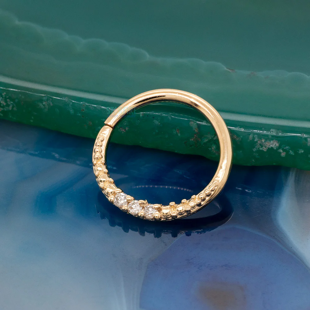 "Athena" Continuous Ring in Gold with Gemstones - Image 2