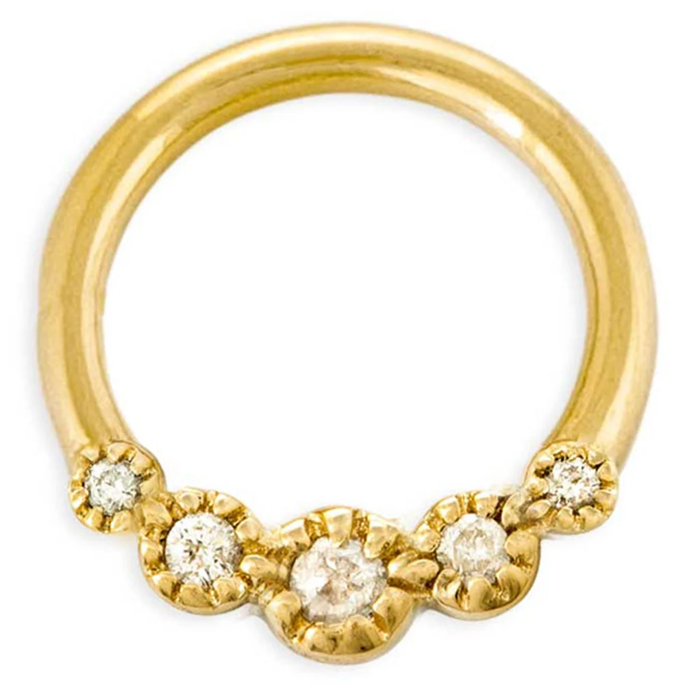 "Beloved" Continuous Ring in Gold with Gemstones - Image 2