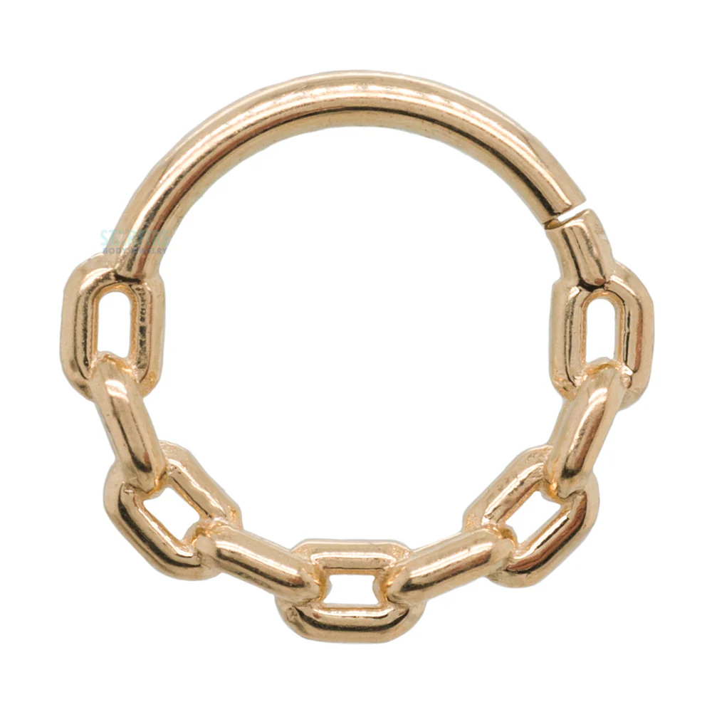 Chain Link Continuous Ring in Gold - Image 4