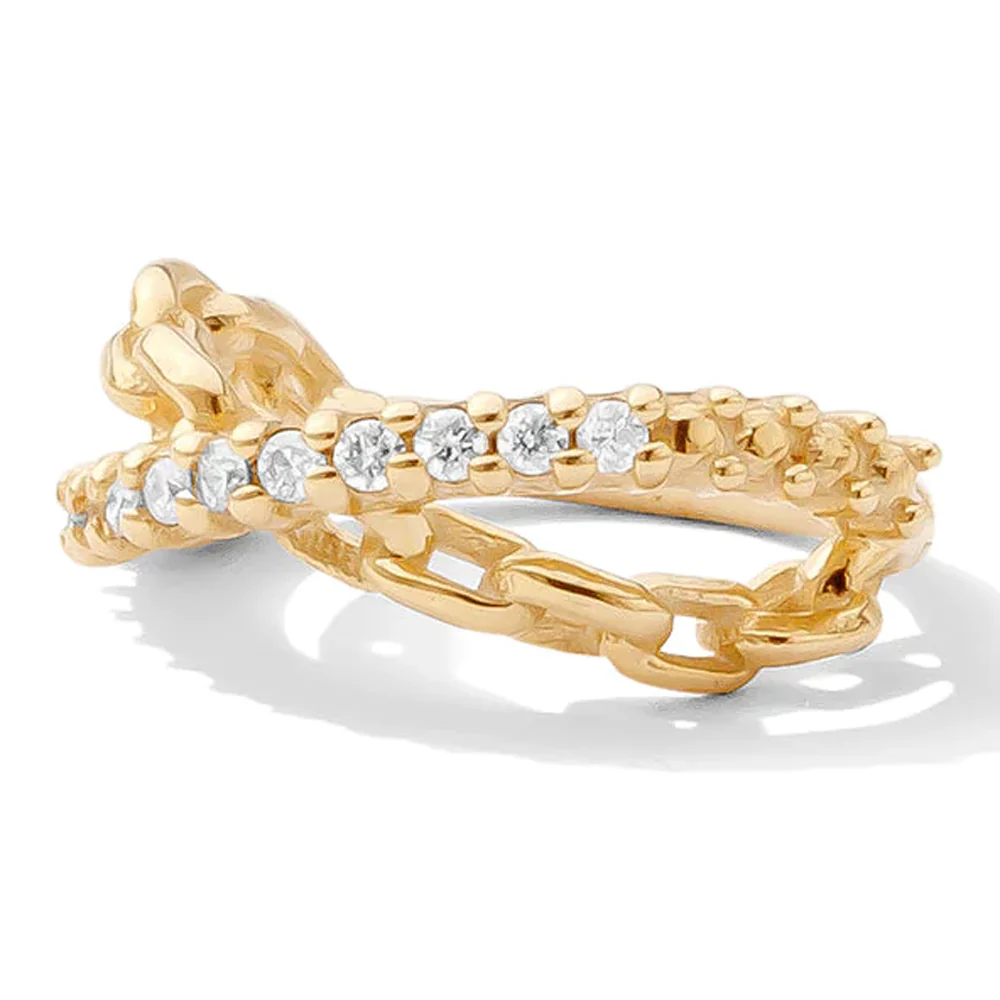 "Fury" Hinge Ring / Clicker in Gold with Gemstones - Image 2