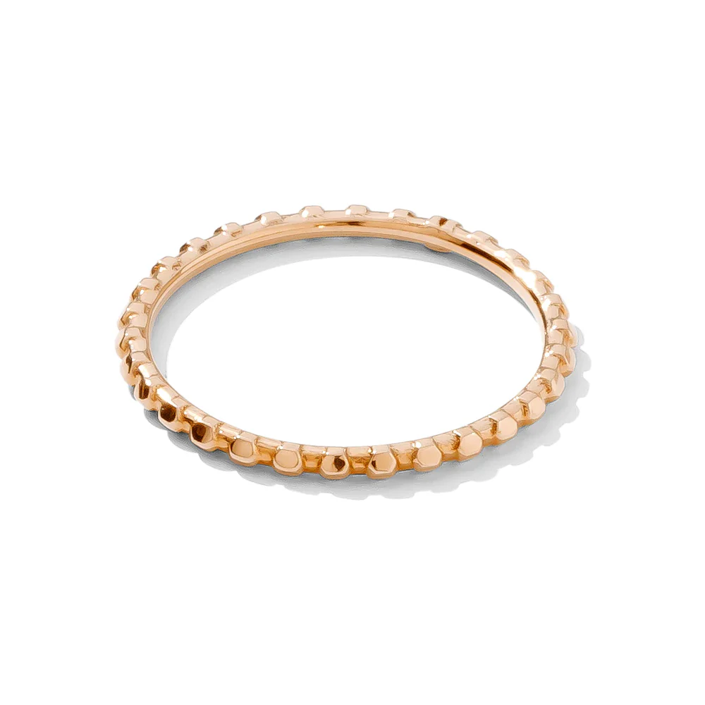 Simple Dots Faceted Ring in Gold - Image 5