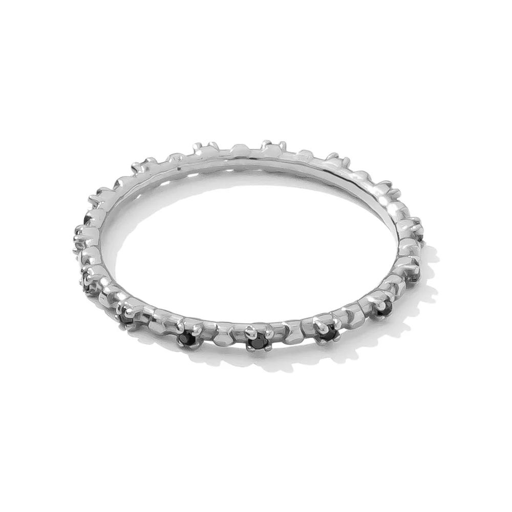Simple Dots Faceted Ring in Gold with Gemstones - Image 7
