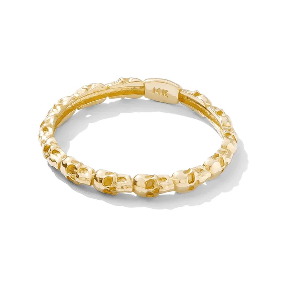 "Stacked Skulls" Ring in Gold
