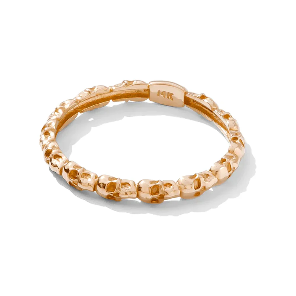 "Stacked Skulls" Ring in Gold - Image 4