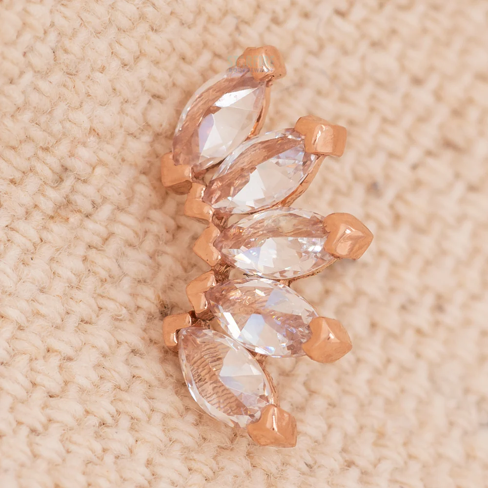 threadless: "Bella" Pin in Gold with Gemstones - Image 3