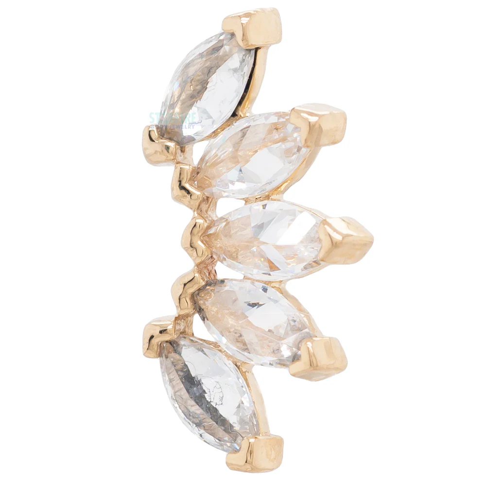 threadless: "Bella" Pin in Gold with Gemstones - Image 4