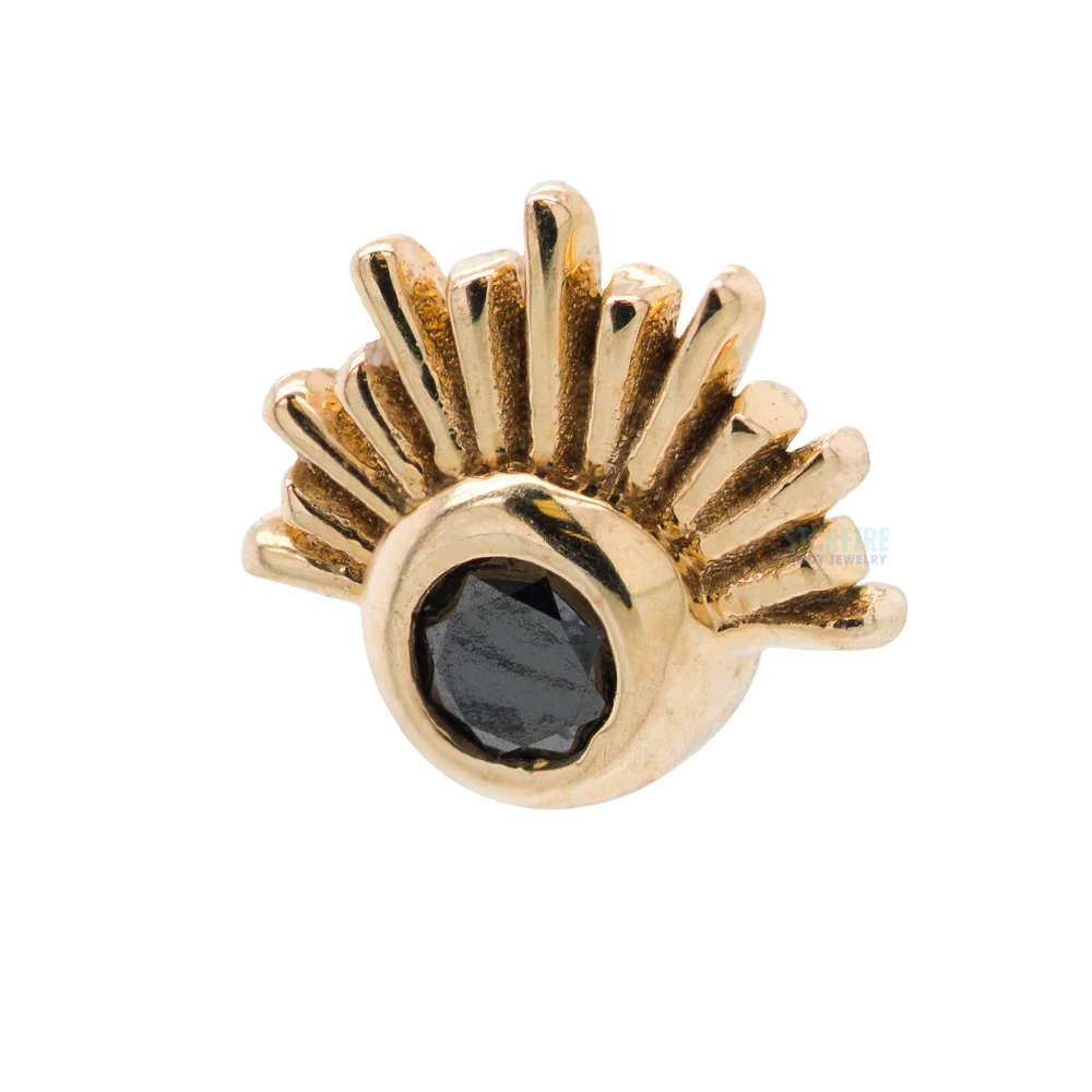threadless: Blaze Pin in Gold with Gemstone - Image 2