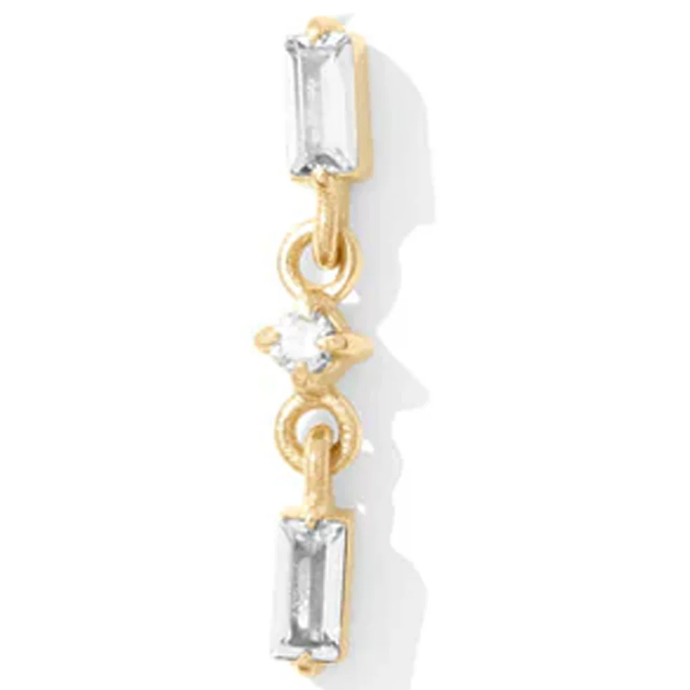 threadless: "Coquette" Pin with Dangle in Gold with Gemstones