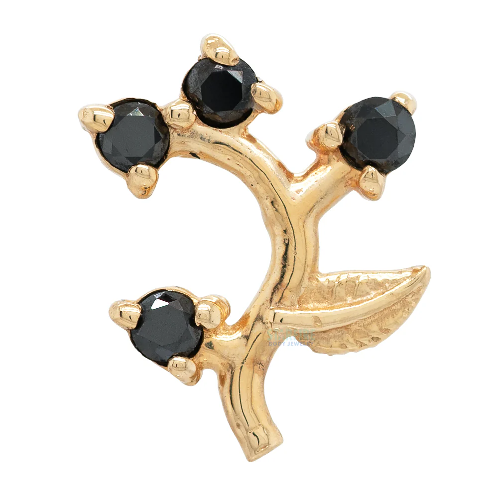 threadless: Frond Pin in Gold with Gemstones - Image 2