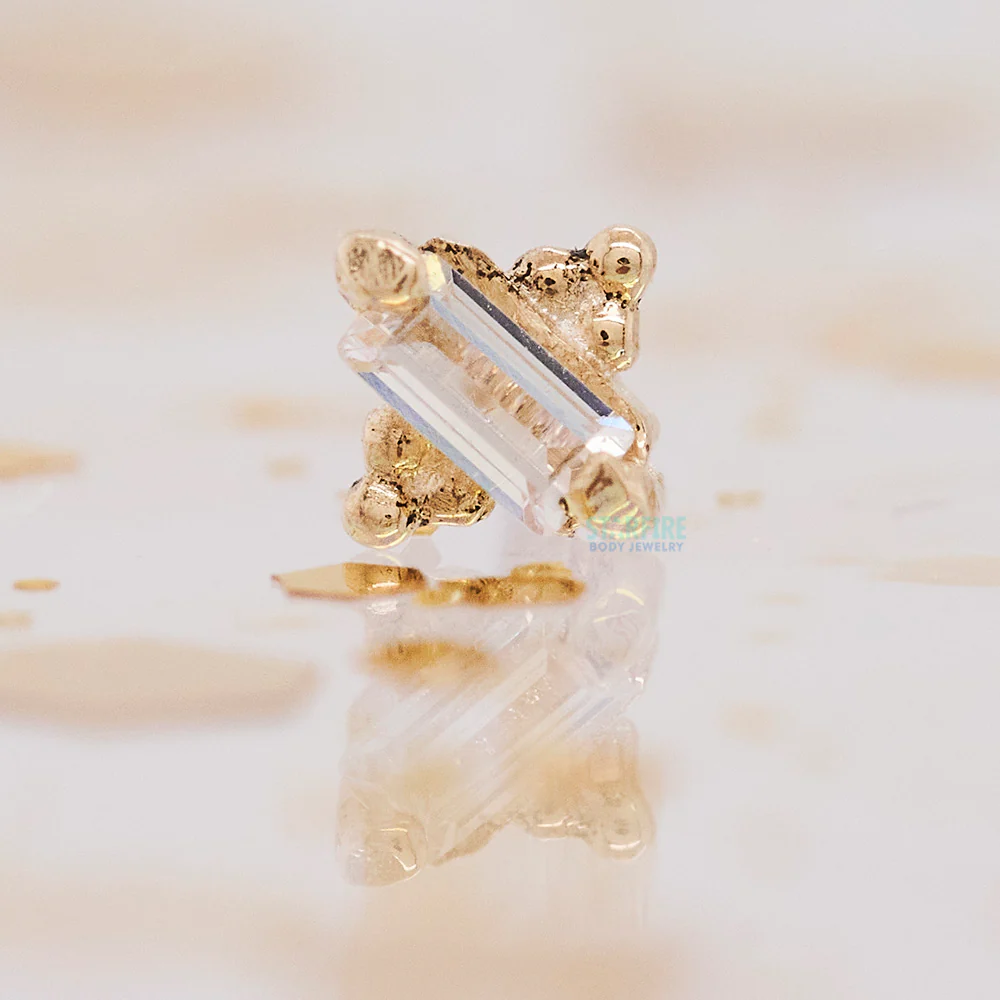 threadless: "Juliette" Pin in Gold with Gemstone - Image 2