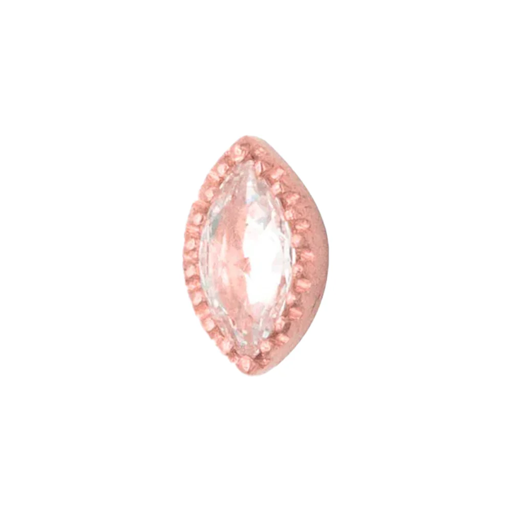 threadless: Marquis Scalloped Pin in Gold with Birthstone Gemstone - Image 4