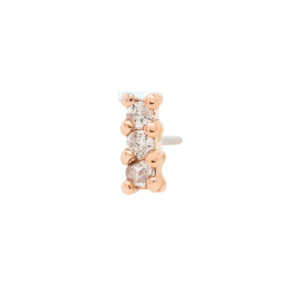 threadless: Micro Rail Pin in Gold with Gemstones - Image 4