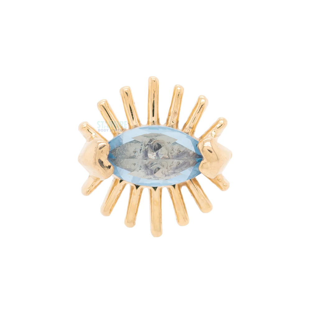 threadless: "Queen" Pin in Gold with Gemstone - Image 5