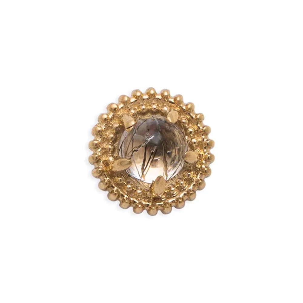 threadless: "Rosebud" Pin in Gold with Gemstone - Image 6