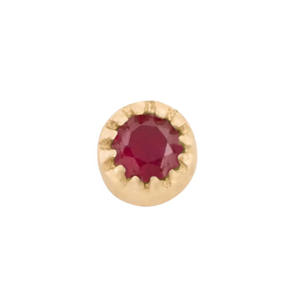 threadless: Scalloped Pin in Gold with Round Gemstone - Image 10