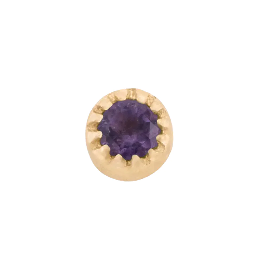 threadless: Scalloped Pin in Gold with Round Gemstone - Image 11