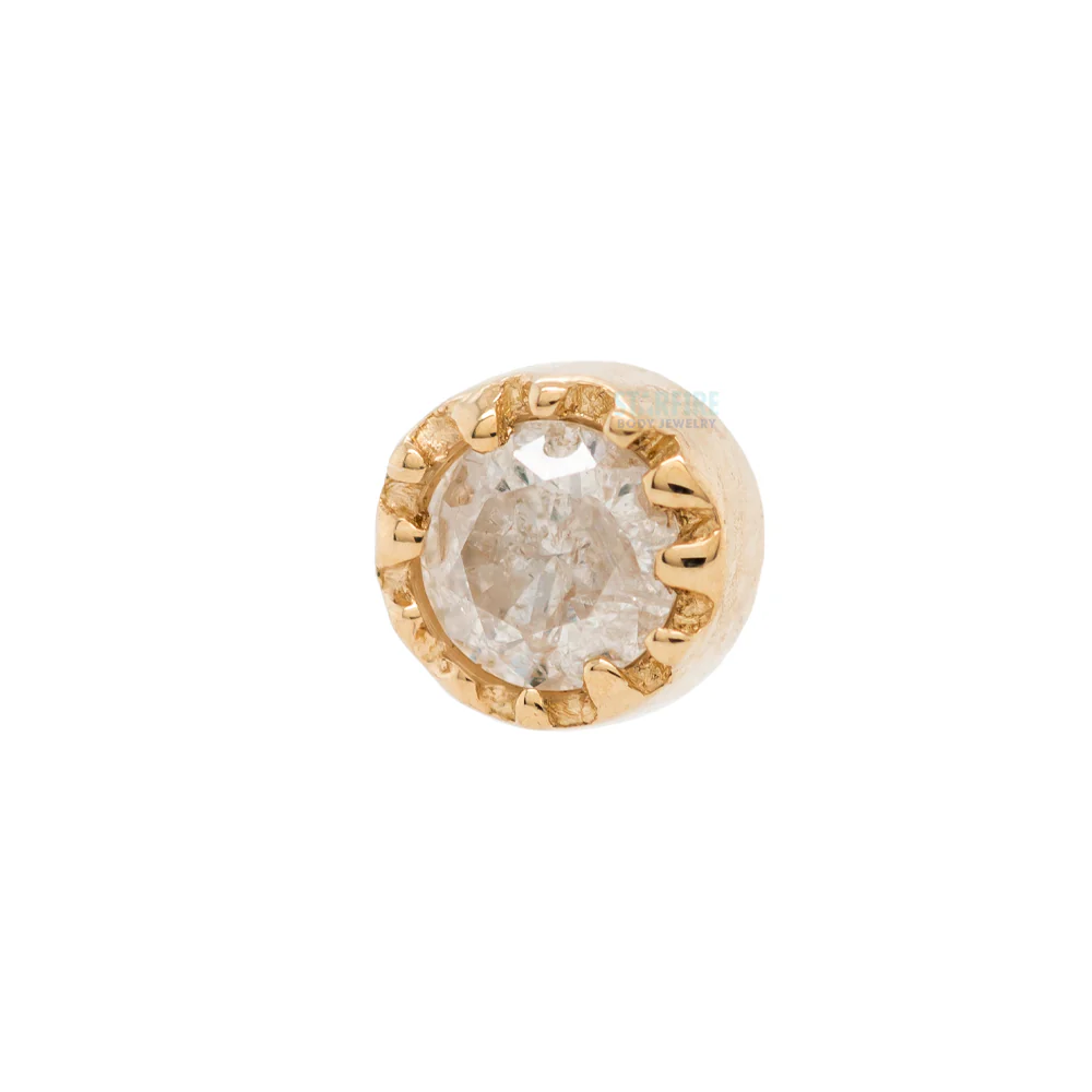 threadless: Scalloped Pin in Gold with Round Gemstone - Image 4