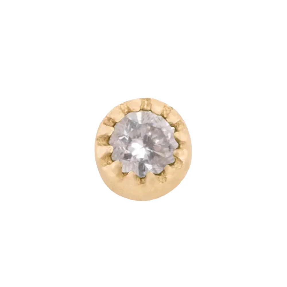 threadless: Scalloped Pin in Gold with Round Gemstone - Image 5
