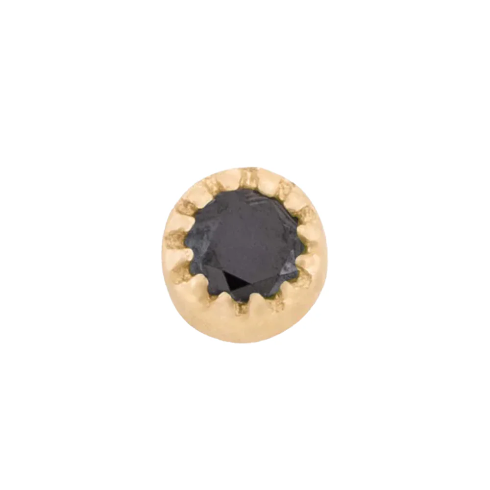 threadless: Scalloped Pin in Gold with Round Gemstone - Image 6