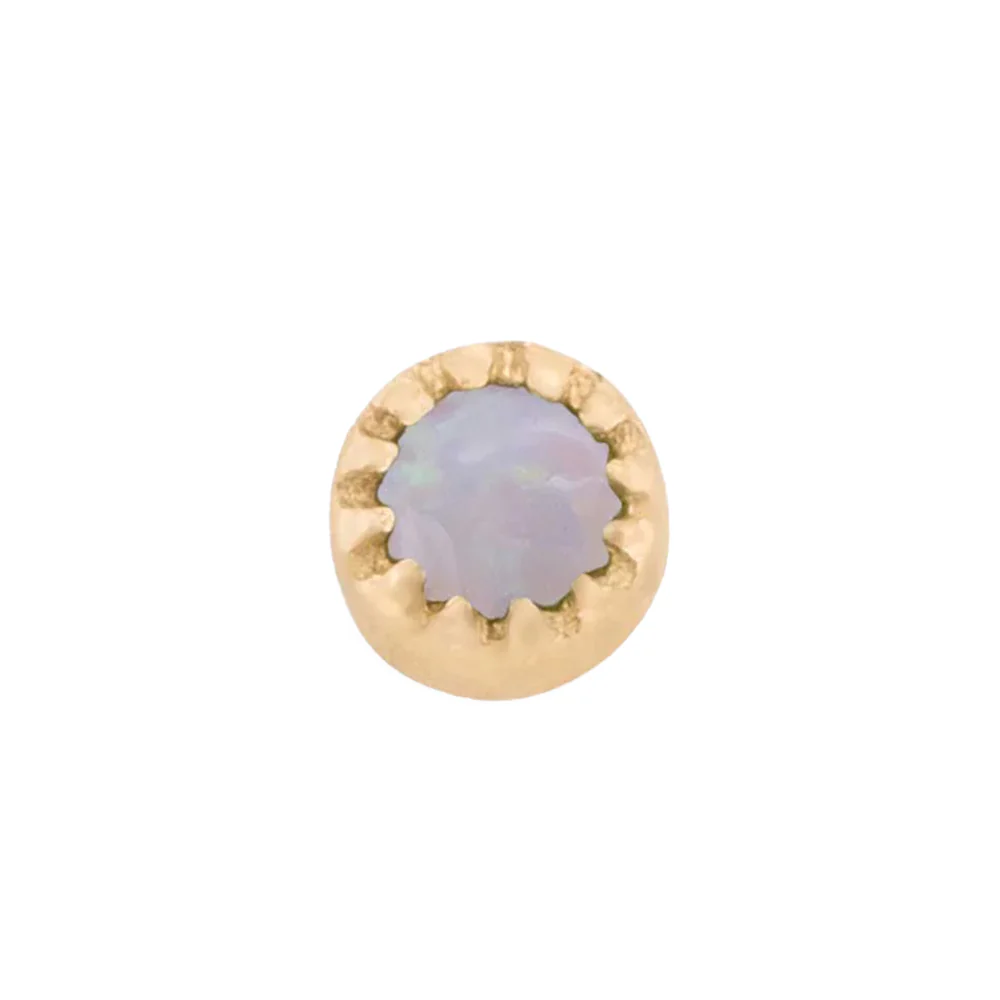 threadless: Scalloped Pin in Gold with Round Gemstone - Image 7