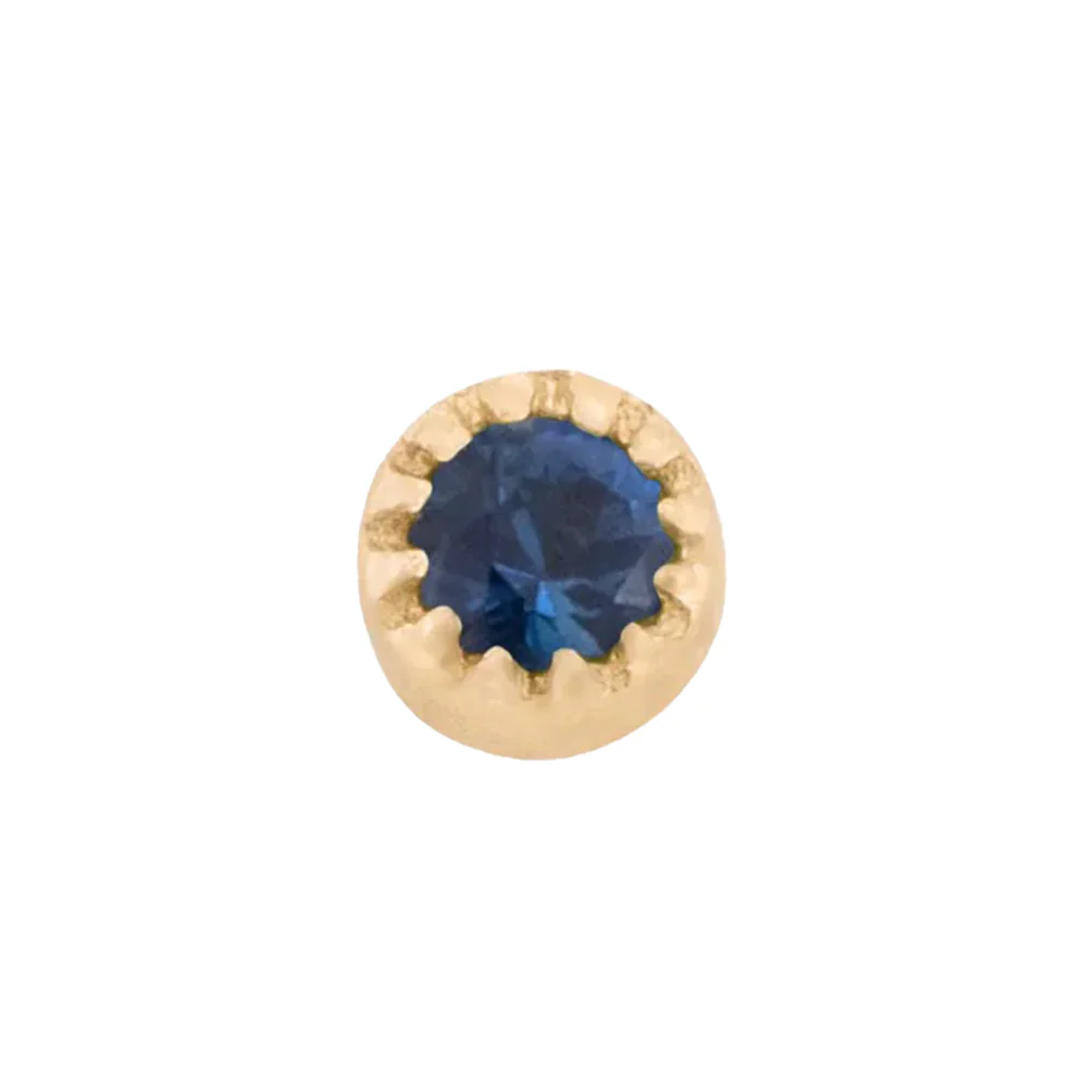 threadless: Scalloped Pin in Gold with Round Gemstone - Image 8