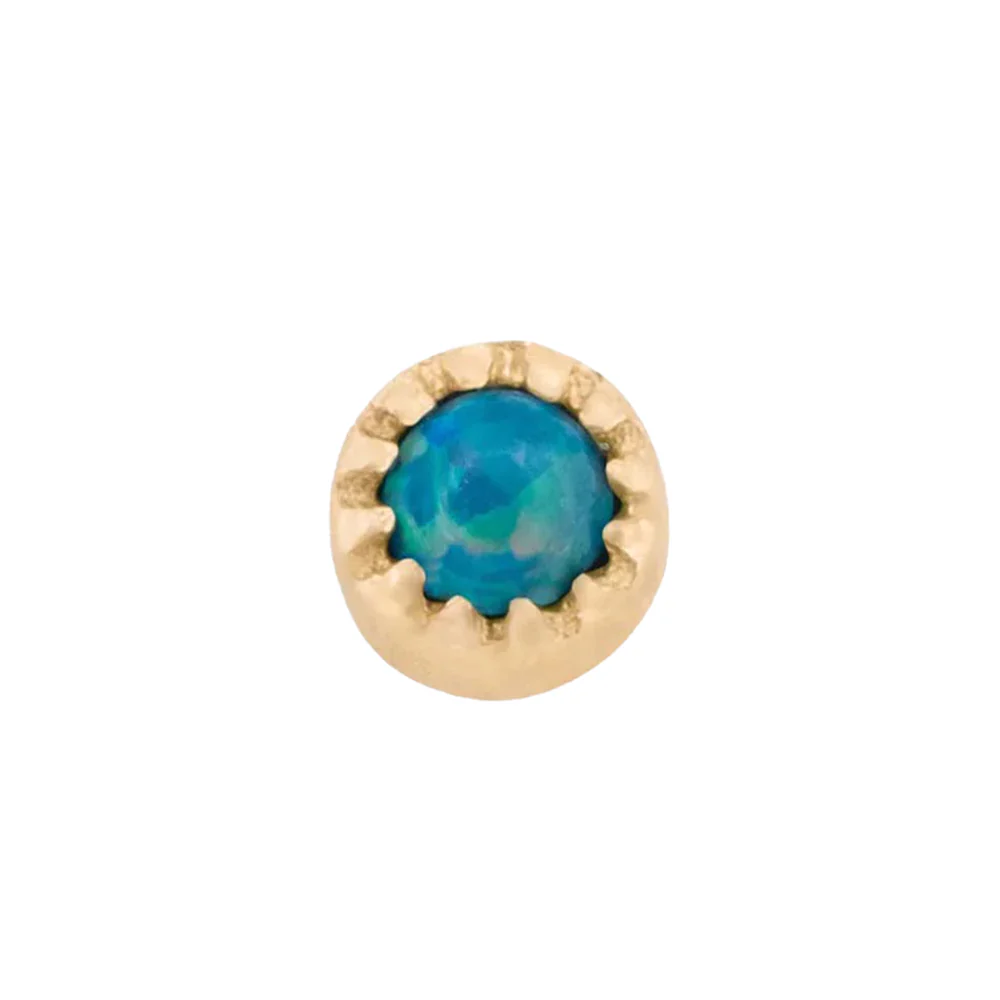 threadless: Scalloped Pin in Gold with Round Gemstone - Image 9