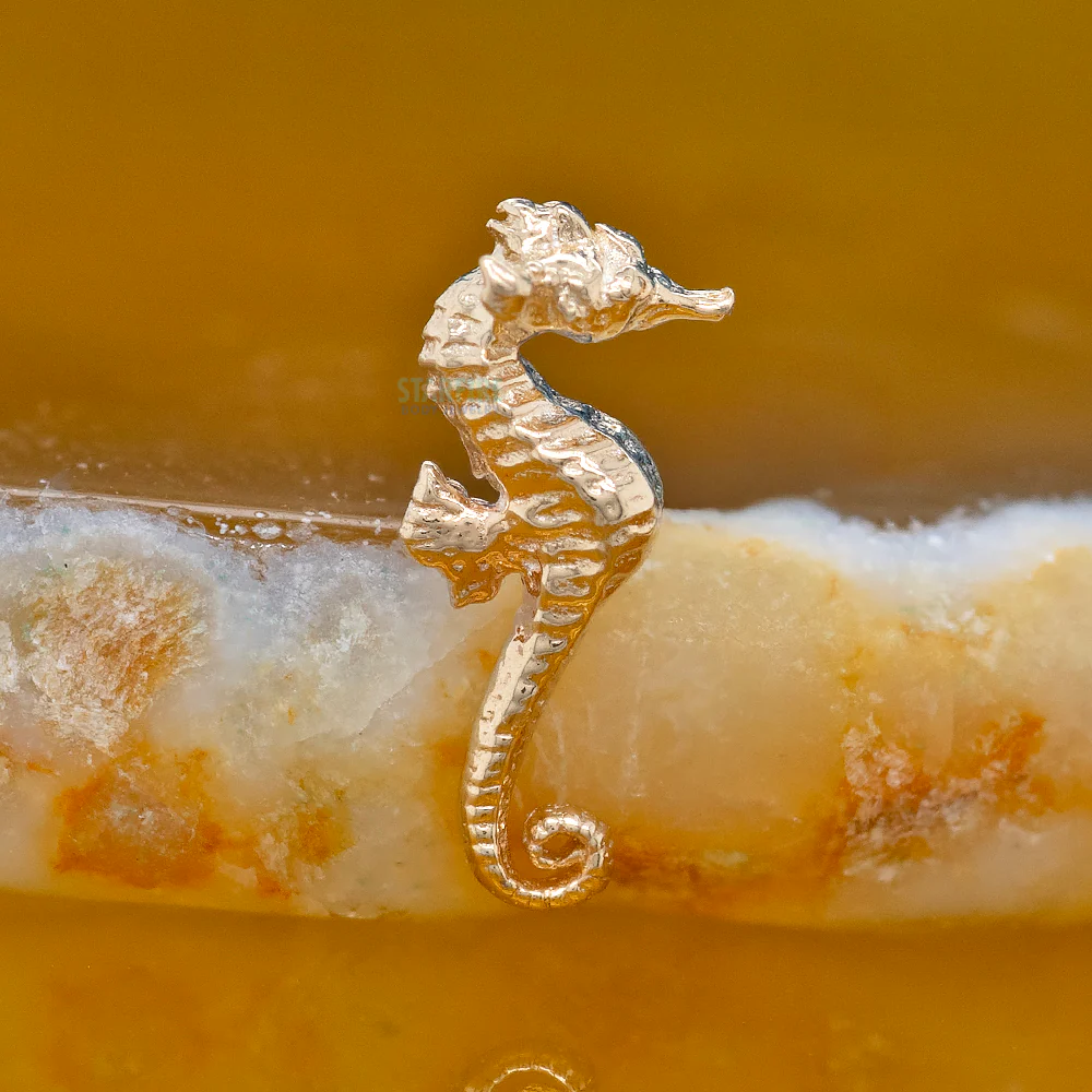 threadless: Seahorse Pin in Gold - Image 2