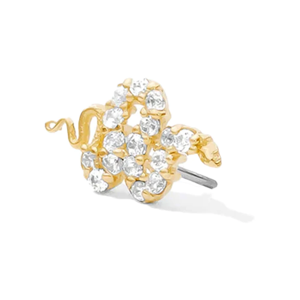 threadless: "Ultra Slither" Pin in Gold with Gemstones - Image 2