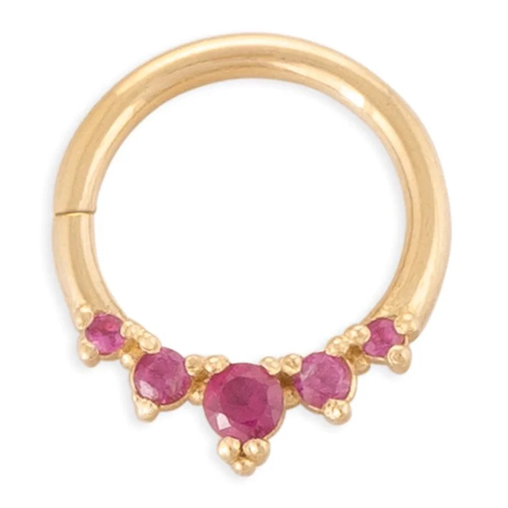 "Throne" Continuous Ring in Gold with Gemstones - Image 13