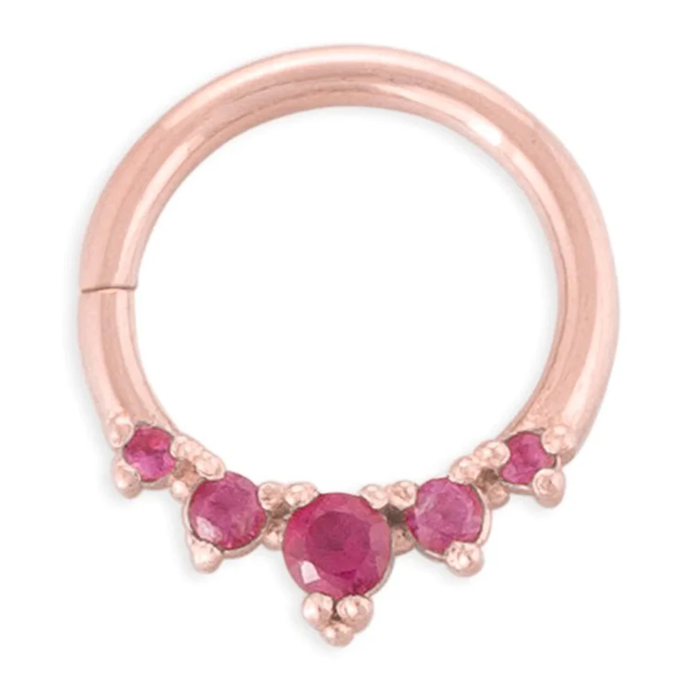 "Throne" Continuous Ring in Gold with Gemstones - Image 14